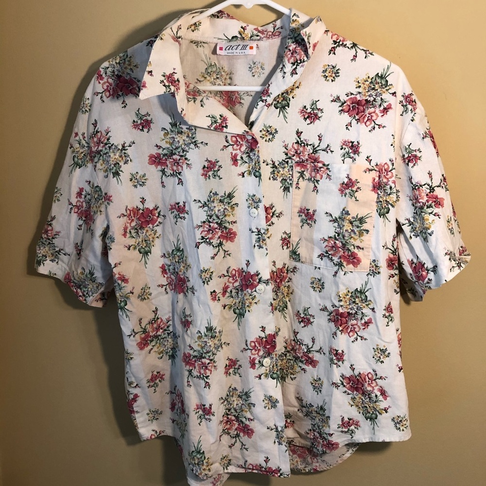 Floral and striped button up